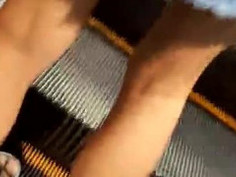 In fact while going up the escalator, my hands accidentally touched her legs while taling video. She did turn her head and looked at me. But she didnt react to it. I was lucky or wad?!