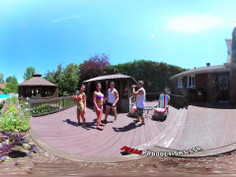 3-Way Porn - Group Orgy by the Pool in Public 360