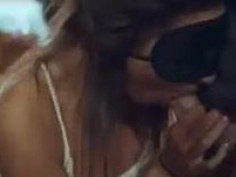 Her dad paid her boyfriend $200 bucks to blindfold his daughter then fuckoff.. She thinks it’s her boyfriends cock she is sucking and gets a shock when dad takes her blindfold of but she only puts up a little fight Coz she is already horny as fuck