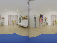 Wankz - Cute yoga gymnast has some fun with a big white cock in VR