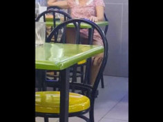 Blue Panty Sitting Upskirt Shot While Having Breakfast One fine morning while i was having breakfast at a Mamak restaurant, I spotted a Chinese lady probably in her late 30s or early 40s, wearing a dress, sitting quite comfortably without crossing her leg