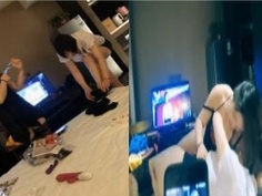 [不能只有我看到!]性感長髮健身教練與短髮OL不用取捨!!喝點小酒助興後直接3P性愛 ，巨作當之無愧