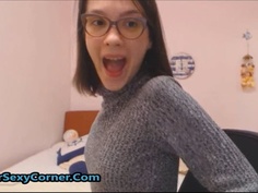 Weird Skinny College Nerd Exposed On Webcam