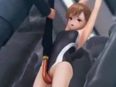 エロアニメ 女子高生 制服 電車 ショート