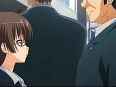 【アニメ】セーラー服に黒ストッキングの黒髪ロングな淑やかな美人秘書が議員先生を性接待し巨根の痛みに耐えながらもご奉仕