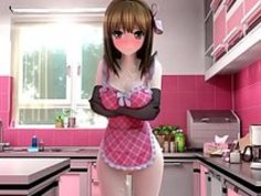 【熟女エロ動画】可愛くて豊乳でエッチな剃毛奥様が裸エプロンでニーソとか最強じゃね？