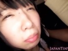 バンに猫を犯した小柄な女子高生