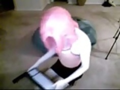 着ぐるみピンクの髪