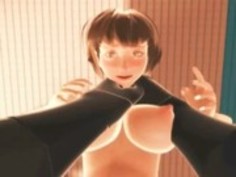 アニメ空手少女クソモンスターの巨大ペニス