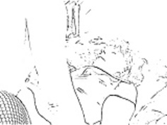 漫画ラテックス、ストッキング、クランプ、フェラチオ、クソ、オーガズム