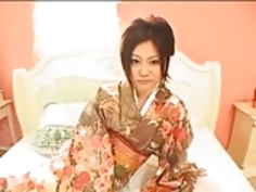 着物を着た美しい日本