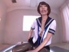 【乙葉ななせフェラ】パンストの淫乱痴女女子高生の、乙葉ななせのフェラM男素股プレイエロ動画！