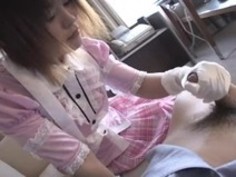 サテン手袋手コキ