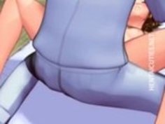 2つの3Dアニメの女子学生は、釘を取得します