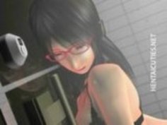 メガネのおもちゃの女性陰部で3Dアニメのひよこ