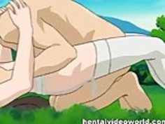 制服少女は、ツリーの下にエロアニメザーメンを取得