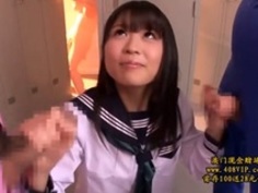 清純系ビッチさくらゆらの制服ぶっかけ手ヌキ