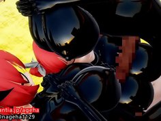 ②上乳と下乳にチンポを擦りつけられるホノルルちゃん