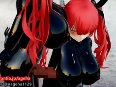 ②ふたなりチンポを爆乳に押し当てるホノルルちゃん