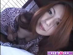 Tomoe fine blowjob in POV at home by Tomoe Hinatsu