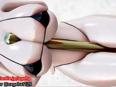 爆乳とふとももで棒を挟む