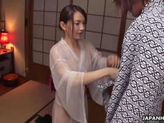 Japanese lady, Hitomi Hayama sucks dicks, uncensored