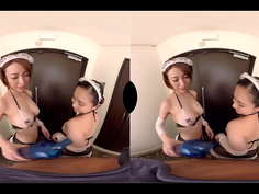 Mio Kimijima / An Sasakura - Slippery Lotion Maid Delivery Service Health 120% Plump You can't wait for her to give you a blowjob with her cute eyes!