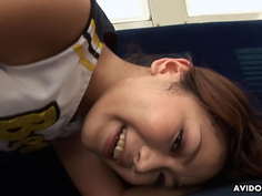 Japanese cheerleader, Runa Sezaki is horny, uncensored